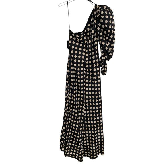 MAC DUGGAL Dress Size 12 Evening Gown NEW Black Cream One Sleeve Polka Dot - Picture 8 of 9